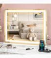 HOMCOM Vanity Mirror with Lights, 10X Magnifying, USB Charging Port, White