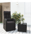 2 Piece Garden Lounge Set Black Poly Rattan&Steel
