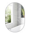 HOMCOM Oval Bathroom Mirror, Modern Wall Tempered Glass Mirror, 60 x 90cm