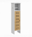 HOMCOM Bathroom Cabinet, Slim Bathroom Unit with Adjustable Shelf, White