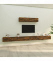 4 Piece TV Cabinet Set Smoked Oak Engineered Wood