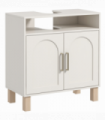 HOMCOM Under Sink Bathroom Cabinet for Basin without Pedestal, Cream White