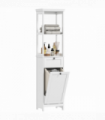 HOMCOM Slim Bathroom Storage Unit with Tilt-Out Laundry Cabinet Drawer White