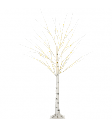 5ft Artificial White Birch Tree Light  96 Warm White Pre-Lit LED Light