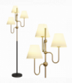 HOMCOM 3-Light Floor Lamp, 165 cm Tall Standing Lamp with Foot Switch