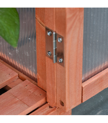 Wood Cold Frame Greenhouse for Plants PC Board Orange 80cm x 46.5cm x 138cm