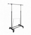 vidaXL Adjustable Clothes Rack 4 Castors 1 Hanging Rail