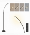 HOMCOM LED Floor Lamp for Living Room with Magnetic Remote Control, Black