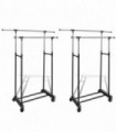 vidaXL Adjustable Clothes Racks 2 pcs 2 Hanging Rails