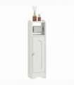 HOMCOM Toilet Roll Holder Slim Bathroom Cabinet with Adjustable Shelf White