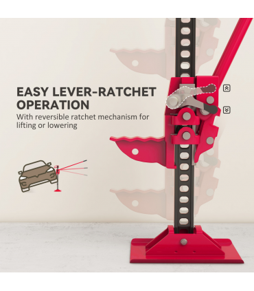 HOMCOM 33" 3 Tonne High Lift Farm Jack for 4x4 Tractors Trucks, Red