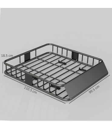 HOMCOM 90.7 kg Universal Roof Rack Basket, Steel Car Rooftop Luggage Holder