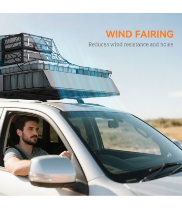 HOMCOM 90.7 kg Universal Roof Rack Basket, Steel Car Rooftop Luggage Holder