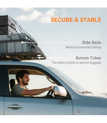 HOMCOM 90.7 kg Universal Roof Rack Basket, Steel Car Rooftop Luggage Holder