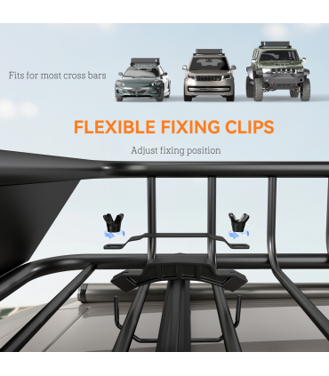 HOMCOM 90.7 kg Universal Roof Rack Basket, Steel Car Rooftop Luggage Holder