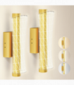 HOMCOM Led Wall Lamp 2 Pack, Modern Indoor Geometric Wall Light, Gold Tone