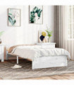 Bed Frame White Solid Wood 75x190 cm 2FT6 Small Single