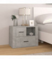 Bedside Cabinet Concrete Grey 60x36x45 cm Engineered Wood