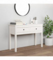 Console Table White 100x35x75 cm Solid Wood Pine