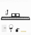 GPP-101 88 Key Full Size Semi-Weighted Standard Keyboards Digital Piano with MIDI Bluetooth, Headphone for Piano Lover Black color