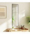 Door Mirror Black 30x100 cm Glass and Aluminium