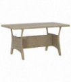Garden Table Grey 120x70x66 cm Poly Rattan