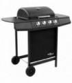 Gas BBQ Grill with 4 Burners Black