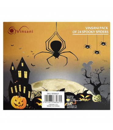 2X VINSANI PACK OF 24 SPOOKY SPIDERS NTT