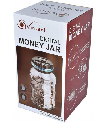 Digital Piggy Bank UK Coin Counting Jar Money Box Coin Saving Pot