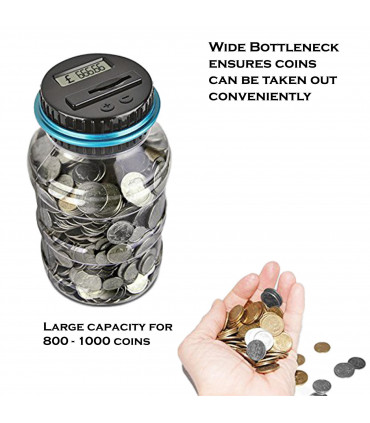 Digital Piggy Bank UK Coin Counting Jar Money Box Coin Saving Pot