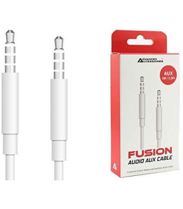 Advanced Accessories Fusion Audio Aux Cable 3.5mm-White MRM01855