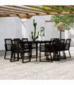 9 Piece Garden Dining Set Black