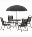 6 Pcs Bistro Set, Texteline-Black