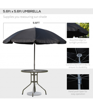 6 Pcs Bistro Set, Texteline-Black