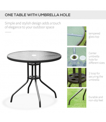 6 Pcs Bistro Set, Texteline-Black