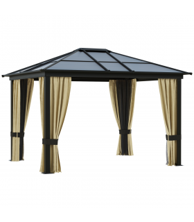 Garden Party Tent Gazebo 3x3.6 m-Brown/Beige