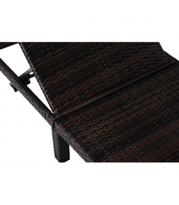 Rattan Sun Lounger Bed-Brown