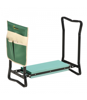 Steel Frame Gardening Kneeler Seat w/ Pouch Green