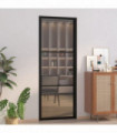 Interior Door 76x201.5 cm Black ESG Glass and Aluminium