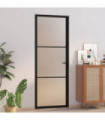 vidaXL Interior Door 76x201.5 cm Black Matt Glass and Aluminium