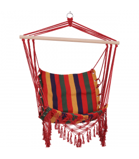 Hammock Chair Swing Colourful Striped Seat Porch Indoor Outdoor Hanging Beach