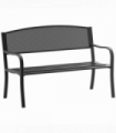 2 Person Garden Bench, Steel-Black