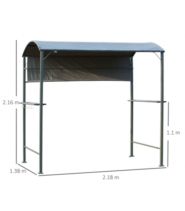 Metal Frame Outdoor BBQ Canopy Grey