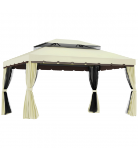 3m x 4m Vented Roof Aluminium Frame Gazebo Cream White