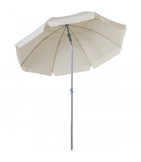 2.2M Tilt Beach Umbrella Parasol-Cream White