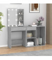 LED Dressing Table with Cabinet Grey Sonoma Engineered Wood