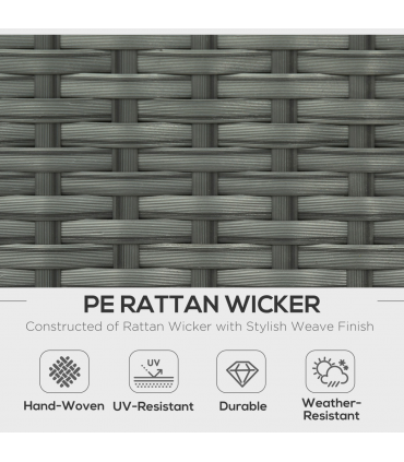 7-Seater Outdoor Garden Rattan Furniture Set w/ Recliners Grey