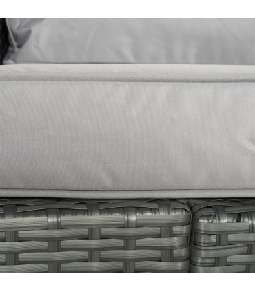 7-Seater Outdoor Garden Rattan Furniture Set w/ Recliners Grey