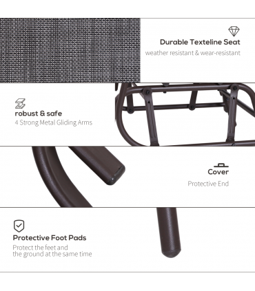 Double Glider Rocking Chairs Garden Table High Back Conversation Duo Set