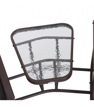 Double Glider Rocking Chairs Garden Table High Back Conversation Duo Set